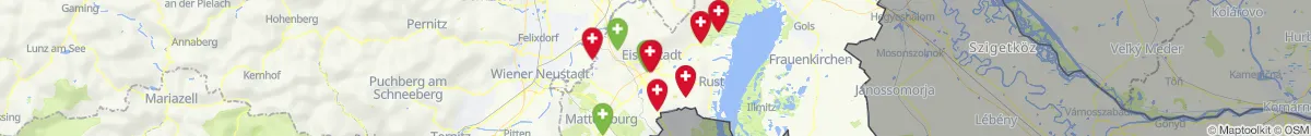 Kartenansicht für Apotheken-Notdienste in der Nähe von Loretto (Eisenstadt-Umgebung, Burgenland)
